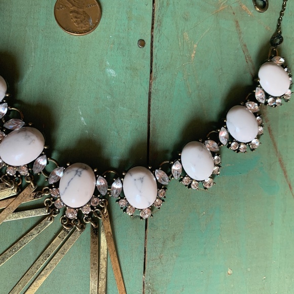 BaubleBar Fringe Crystal Antiqued Metal Statement Necklace - Nice - Picture 5 of 9